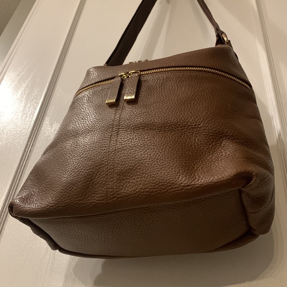 KIKO genuine Pebble brown Leather shoulder crossbody bag adjustable strap - Picture 8 of 16